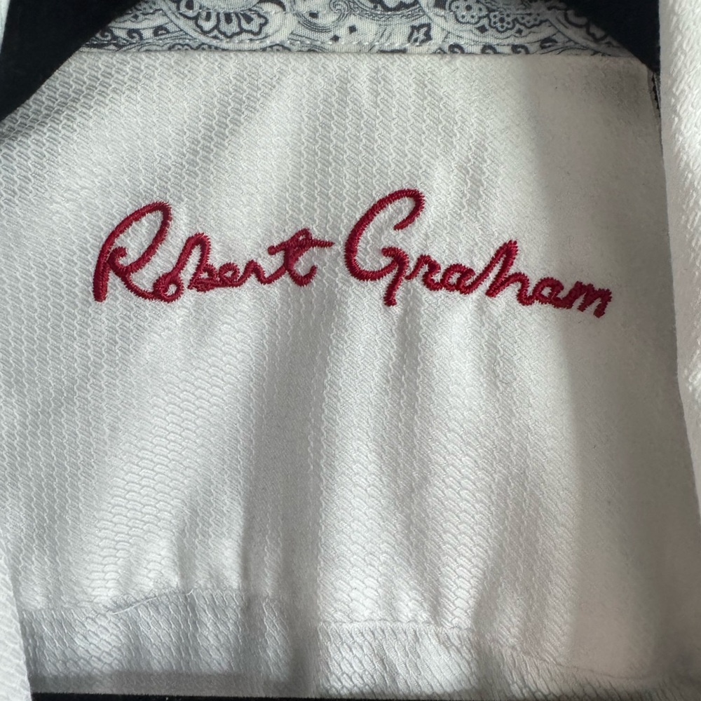 Robert Graham White long sleeve with Red Embroidery